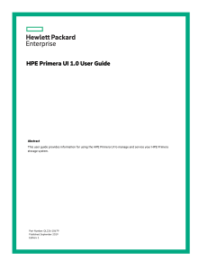 HPE Primera UI 1.0 User Guide