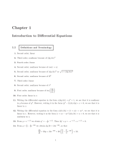 Differential Equations: Definitions & Terminology