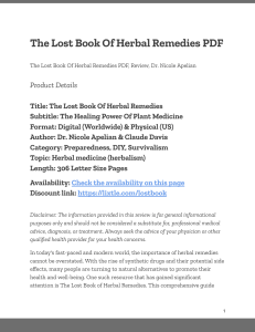 The Lost Book Of Herbal Remedies PDF