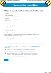 Alteryx Designer Core Micro-Credential  Data Preparation