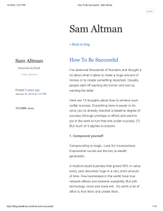 Altman, Sam - How to be successful