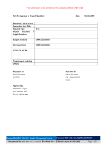 RFQ FLOATING MEMORANDUM 