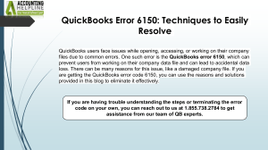 Effective Solutions steps to fix QuickBooks Desktop Error 6150