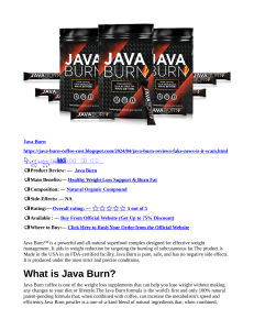 Java Burn Coffee Reviews Is It A Ordinaire Test Formula