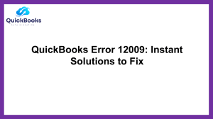 QuickBooks Error 12009: Expert Tips to Resolve the Problem
