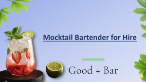 Mocktail Bartender For Hire - Good + Bar pdf