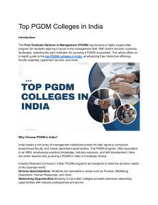 Top PGDM Colleges in India