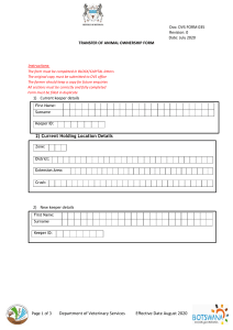 FORM - 035 Transfer of Animal Ownership Form