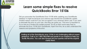 How to overcome QuickBooks Enterprise Error 15106