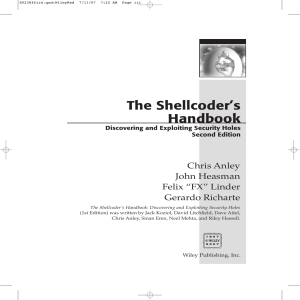 Shellcoders Handbook Discovering And Exploiting security holes