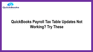 An Easy Method To Resolve Payroll tax table updates not working