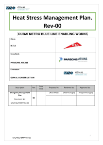 HEAT STRESS MANAGEMENT PLAN