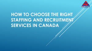 The Benefits of Choosing the Right Staffing and Recruitment Services in Canada