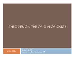theories on origin of caste -