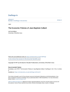 The Economic Policies of Jean-Baptiste Colbert