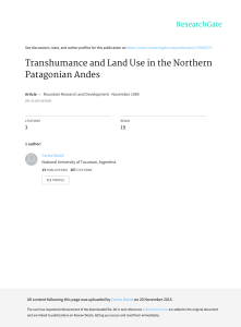 Transhumance and Land Use in the Northern Patagonian Andes
