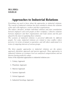 Approaches to Industrial Relations