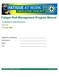 Fatigue Risk Management Program Manual