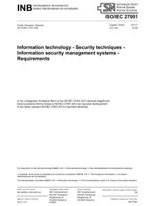ISO 27001-2013 Requirements Standard