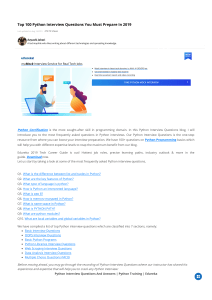 Top 100 Python Interview Questions You Must Prepare