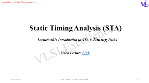 Lecture #01 - Introduction to STA & Timing Paths