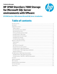 HP 3PAR StoreServ 7000 Storage for Microsoft SQL Server environments with VMware