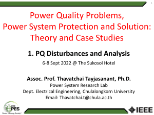 01 Power Quality Disturbances, Analysis, Monitoring for Troubleshooting - รศ.ดร.ธวัชชัย