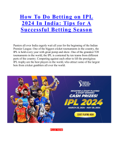 How To Do Betting on IPL 2024 In India Tips for A Successful Betting Season
