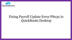 Step-by-Step Fix Issue PS032 in QuickBooks Desktop