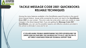 How to end Message Code 2501 QuickBooks