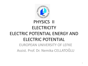 ELECTRIC POTENTIAL AND ELECTRIC POTENTIAL ENERGY