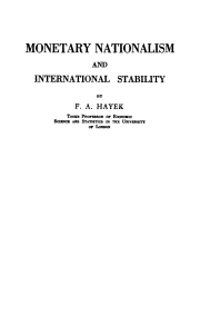  Monetary Nationalism and International Stability