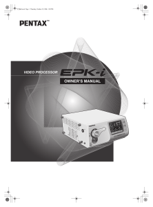 Pentax EPK-i Endoscope Video Processor - User manual