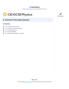 Earth & Space Notes IGCSE Physics 