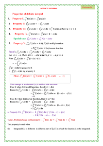 Properties of definite integral