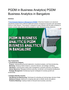 PGDM in Business  Analytics
