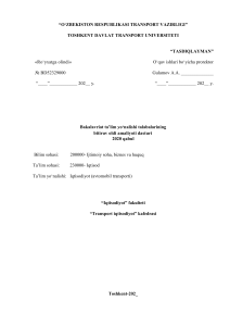 Иқтисод Автомобиль транс 4 боскич узб Тайёр