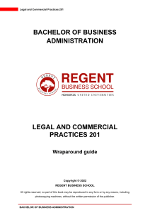 BBA - Legal and Commercial Practices 201