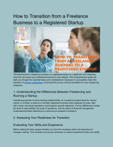 How to Transition from a Freelance Business to a Registered Startup