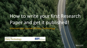 How to write your first Research Paper and get it published