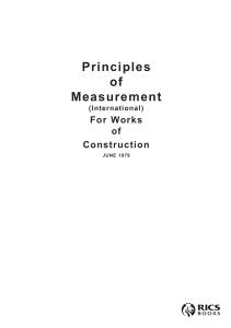 Principles of Measurement (POMI) for Works of Construction June 1979