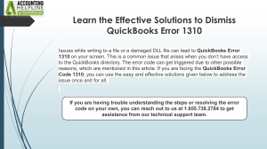 Effective methods to solve Cant Update QuickBooks Error 1310