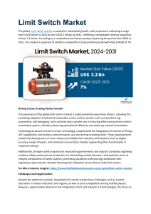 Limit Switch Market Size 2024 Trending Technologies, Industry Growth, Share, Business Trends 2031