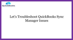 Expert Tips To Fix QuickBooks Sync Manager issues