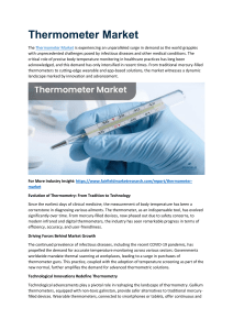 Thermometer Market Size, Business Opportunities, Trends, Challenges, Analysis 2031