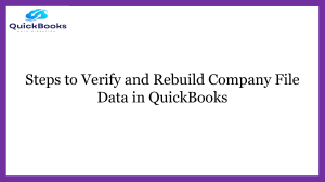Expert Tips To Verify and Rebuild Company File Data