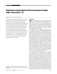 Estimates and Analysis of Farm Income in India 198384 to 201112