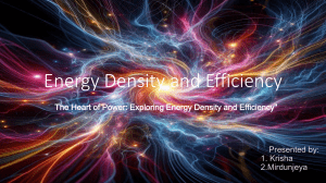 Physics PPT - Energy Density and Efficiency