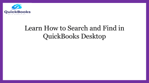 Easy Way To Fix search and find in QuickBooks Issue