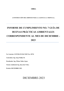 INFORME N° 6 DEL PROYECTO CONSTRUCCIÓN DEL EDIFICIO PARA LA AGENCIA LA TRONCAL